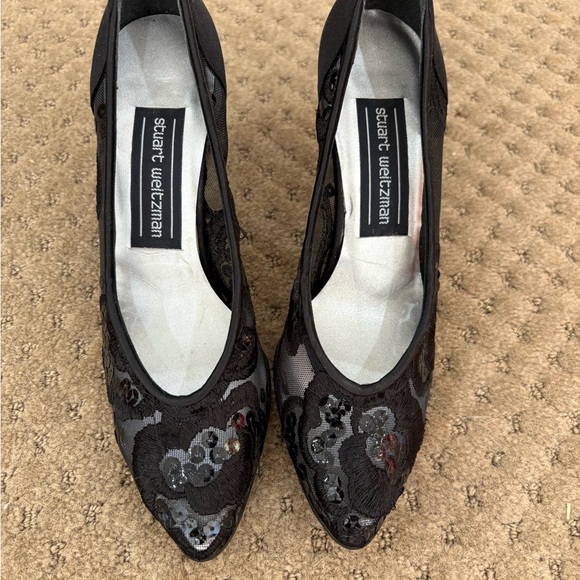 Stuart Weitzman | Shoes | Stuart Weitzman Black Lace Sequin  Stuart Weitzman Sequin & Lace Pumps